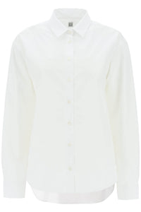 Toteme oversized organic poplin shirt 223 708 710 WHITE