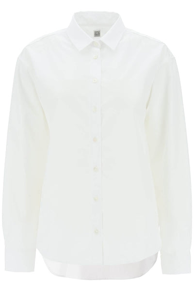 Toteme oversized organic poplin shirt 223 708 710 WHITE