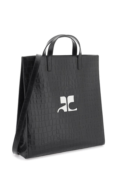 Courreges heritage tote bag 224GSA087CR0060 BLACK