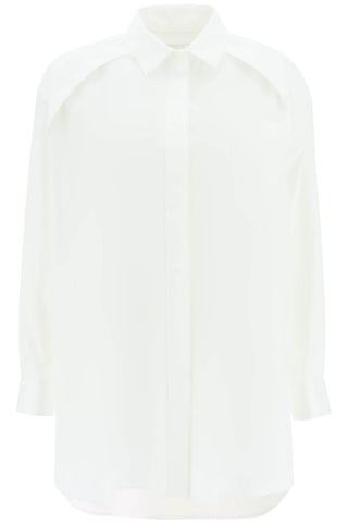 Sacai maxi shirt with cut-out sleeves 23 06530 WHITE