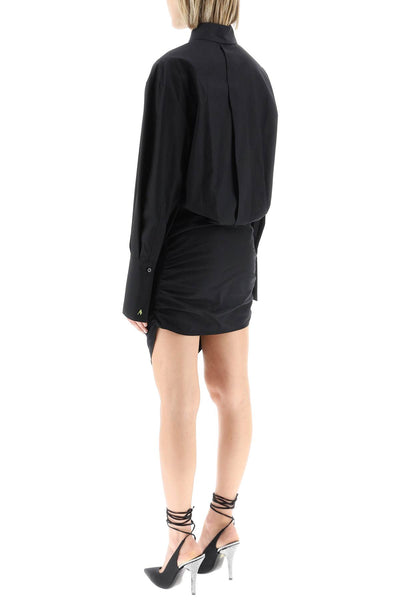 The attico 'hatty' mini shirt dress 231WCA158C052 BLACK