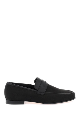 Toteme canvas penny loafers 233 8014 855 BLACK