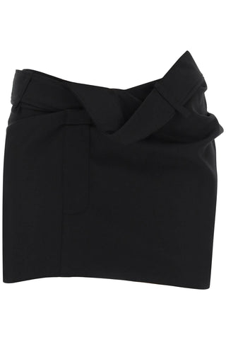Jacquemus 'la mini jupe bahia' draped mini skirt 233SK036 1333 BLACK