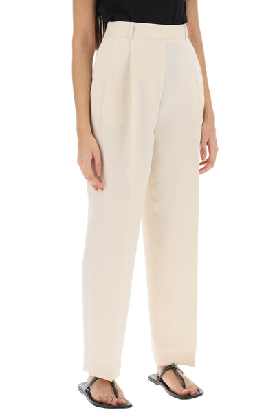 Toteme double-pleated viscose trousers 234 WRB847 FB0065 SNOW