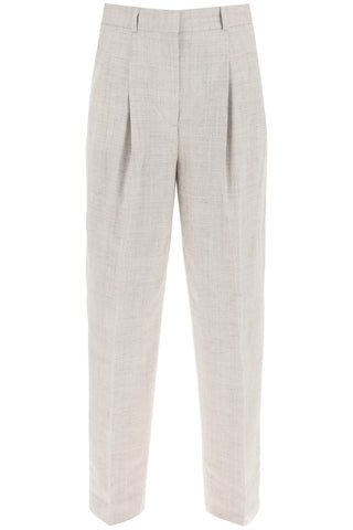 Toteme tailored trousers with double pleat 234 WRB847 FB0109 OAT MELANGE