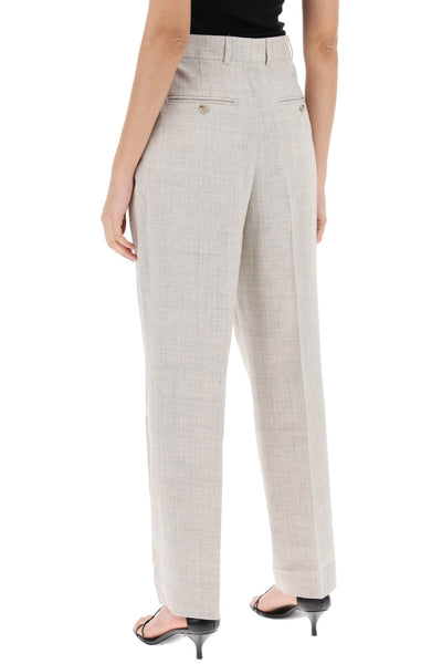 Toteme tailored trousers with double pleat 234 WRB847 FB0109 OAT MELANGE