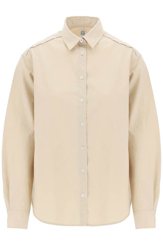 Toteme "signature crinkled fabric shirt 234 WRT810 FB0116 STONE