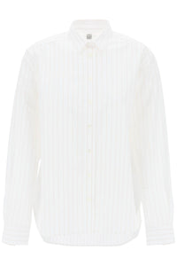 Toteme striped signature dress shirt 234 WRT810 FB0119 WHITE OCHRE PINSTRIPE