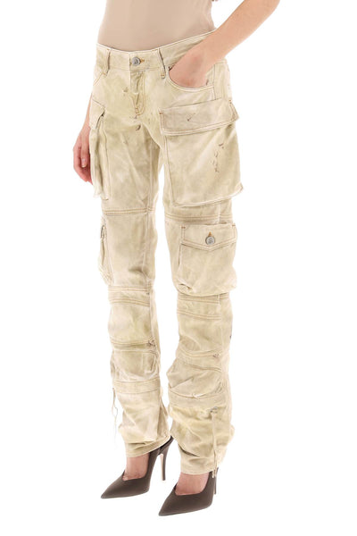 The attico 'essie' cargo pants with marble effect 236WCP113D060 NATURAL MARBLE