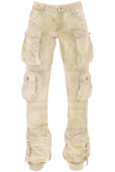 The attico 'essie' cargo pants with marble effect 236WCP113D060 NATURAL MARBLE