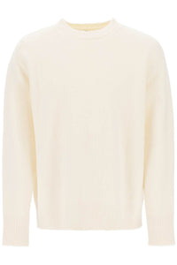 Oamc wool sweater with jacquard logo 23A28OAK07 FLTOA007 NATURAL WHITE