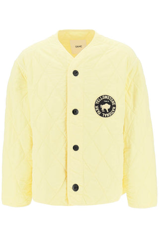 Oamc 'denali' quilted jacket with print and embroidery at back 23A28OAY17 MNY00255 LIGHT PASTEL YELLOW