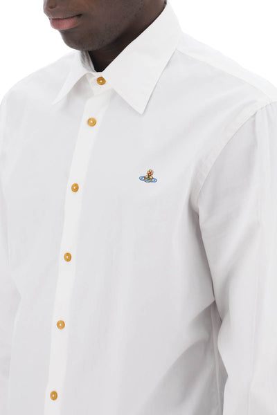 Vivienne westwood ghost shirt with orb embroidery 2401000JW009QBS WHITE