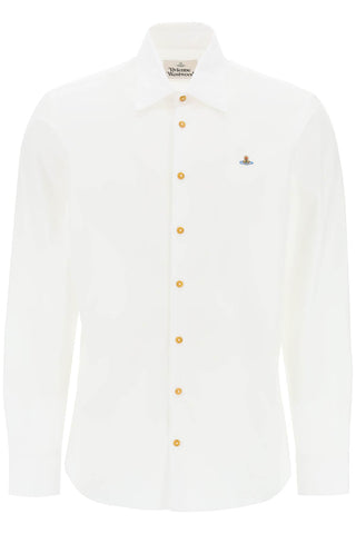 Vivienne westwood ghost shirt with orb embroidery 2401000JW009QBS WHITE