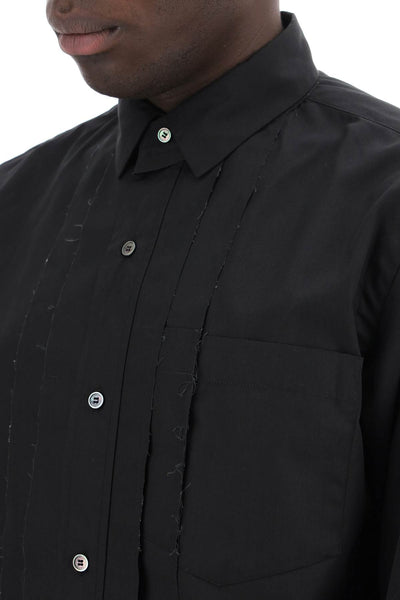 Sacai layered poplin effect shirt with 24 03327M BLACK