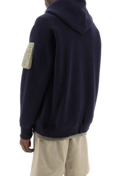Sacai full zip hoodie with contrast trims 24 03335M NAVY