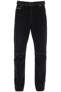 Sacai slim jeans with belt 24 03354M BLACK