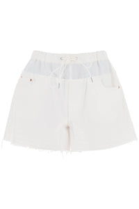 Sacai hybrid denim shorts for men 24 07141 OFF WHITE