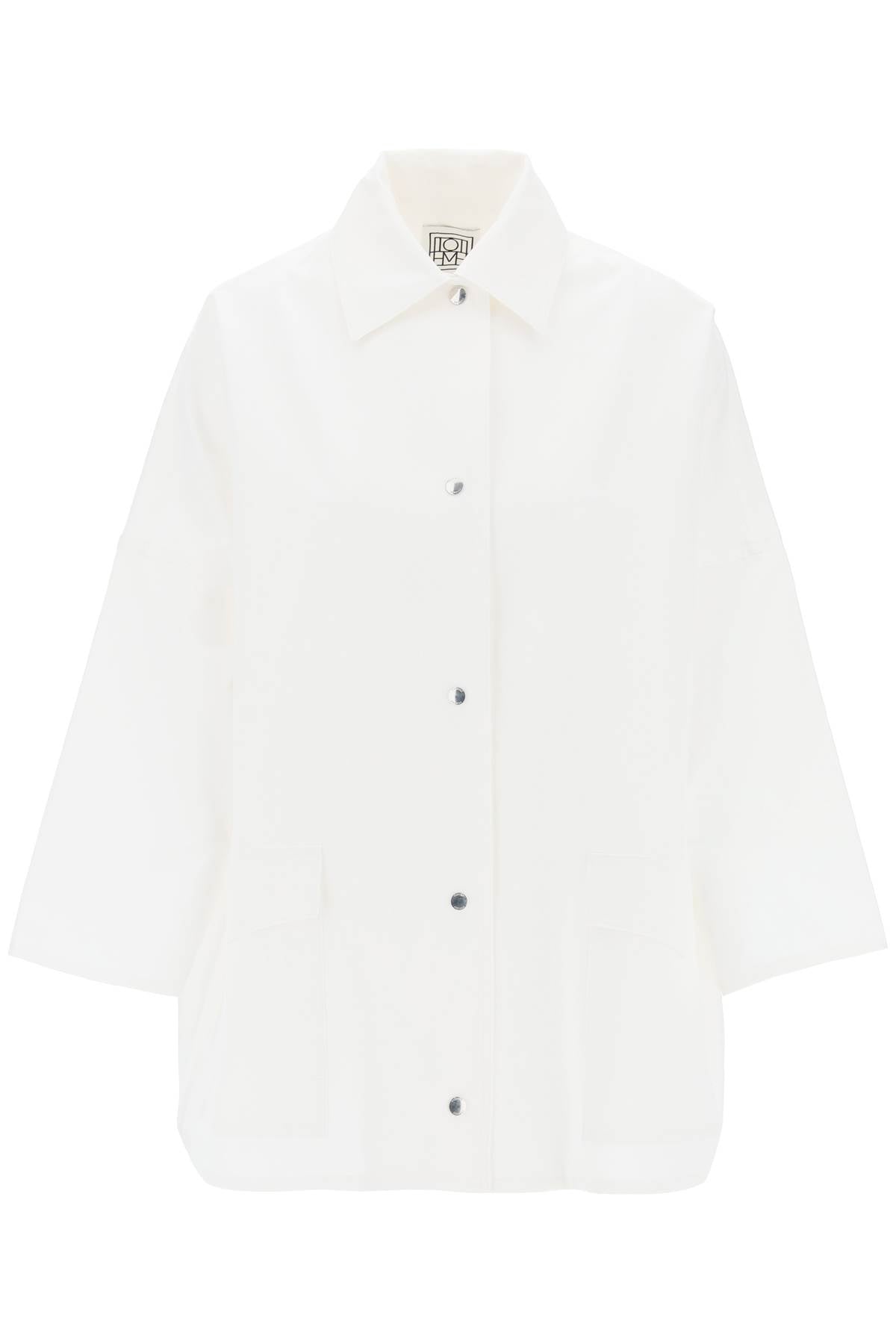 Toteme organic cotton overshirt for 241 WRO1050 FB0103 WHITE
