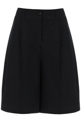 Toteme 斜紋布百慕達短褲 適用於 242 WRB1655 FB0103 黑色