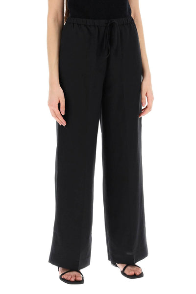 Toteme lightweight linen and viscose trousers 242 WRB1709 FB0159 BLACK