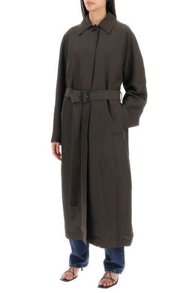 Toteme lightweight linen blend coat 242 WRO1587 FB0101 ANTHRACITE