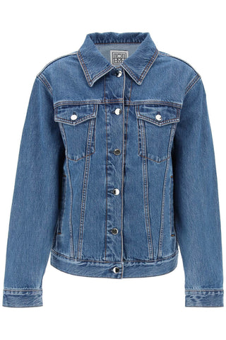 Toteme classic line denim jacket for men or women 242 WRO2395 FB0045 VIBRANT BLUE