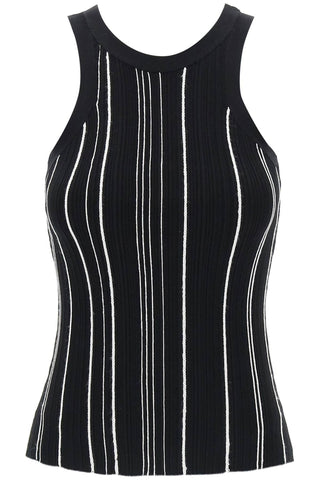 Toteme ribbed knit tank top with spaghetti 242 WRT2292 YA0044 BLACK