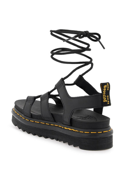 Dr.martens nartilla hydro leather gladiator sandals 24641001 BLACK