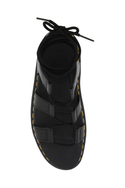 Dr.martens nartilla hydro leather gladiator sandals 24641001 BLACK