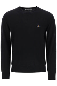 Vivienne westwood orb-embroidered crew-neck sweater 2701000OY0006 BLACK