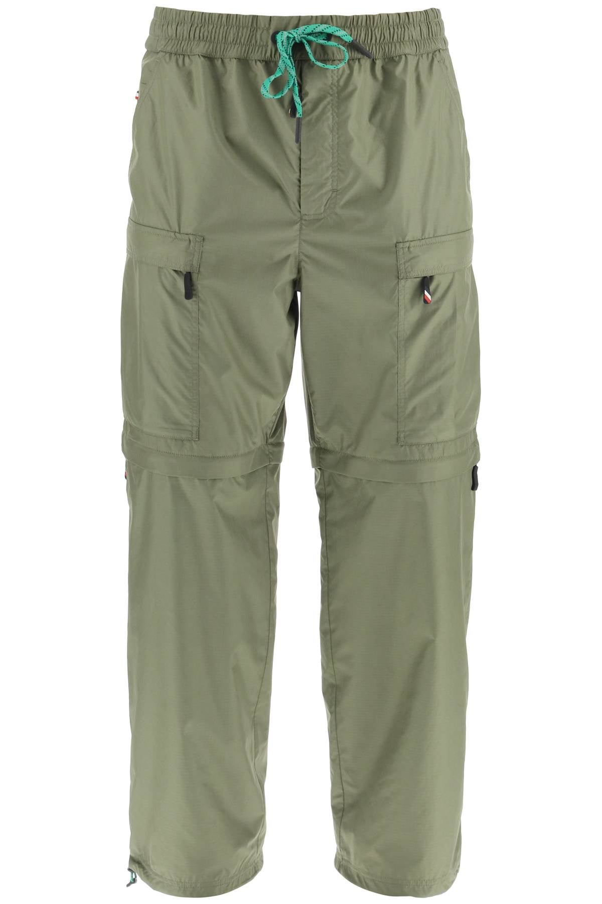 3 MONCLER GRENOBLE Zip-off Convertible Ripstop Pants in Green for