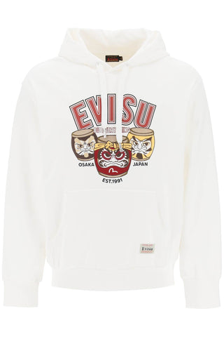 Evisu hoodie with embroidery and print 2ESHTM3SW377RXCT OFF WHITE