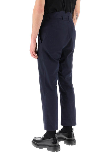 Vivienne Westwood裁剪巡航長褲，帶有刺繡心形徽標2F01000LW006QSI海軍