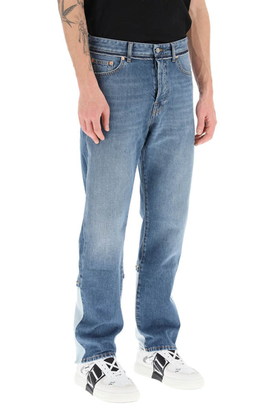 Valentino regular fit rockstud jeans 2V3DE03T93B MEDIUM BLUE DENIM