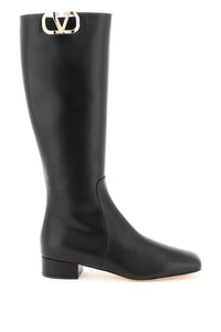 Valentino garavani vlogo type leather boots 2W2S0FT9WUI NERO