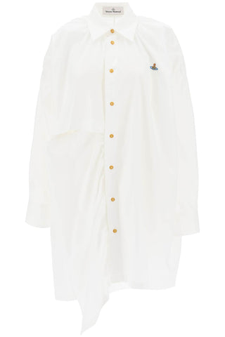 Vivienne westwood oversized shirt with cut-outs and asymmetrical hem 3501001HW009QPI WHITE