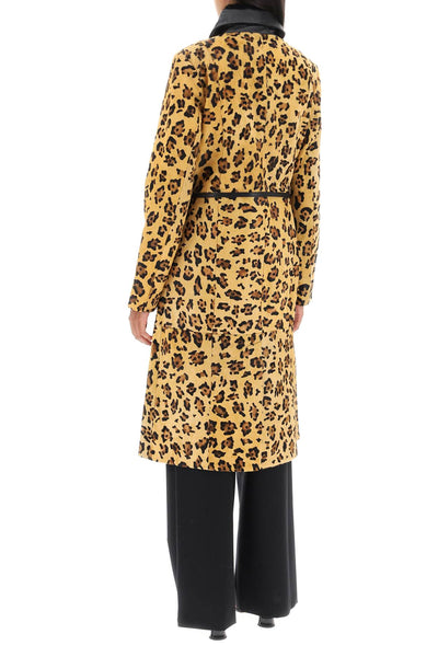 Saks potts 'ginger' leopard motif ponyskin coat 36524 LEOPARD