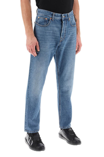Valentino garavani tapered jeans with medium wash 3V3DE03D9EW MEDIUM BLUE DENIM