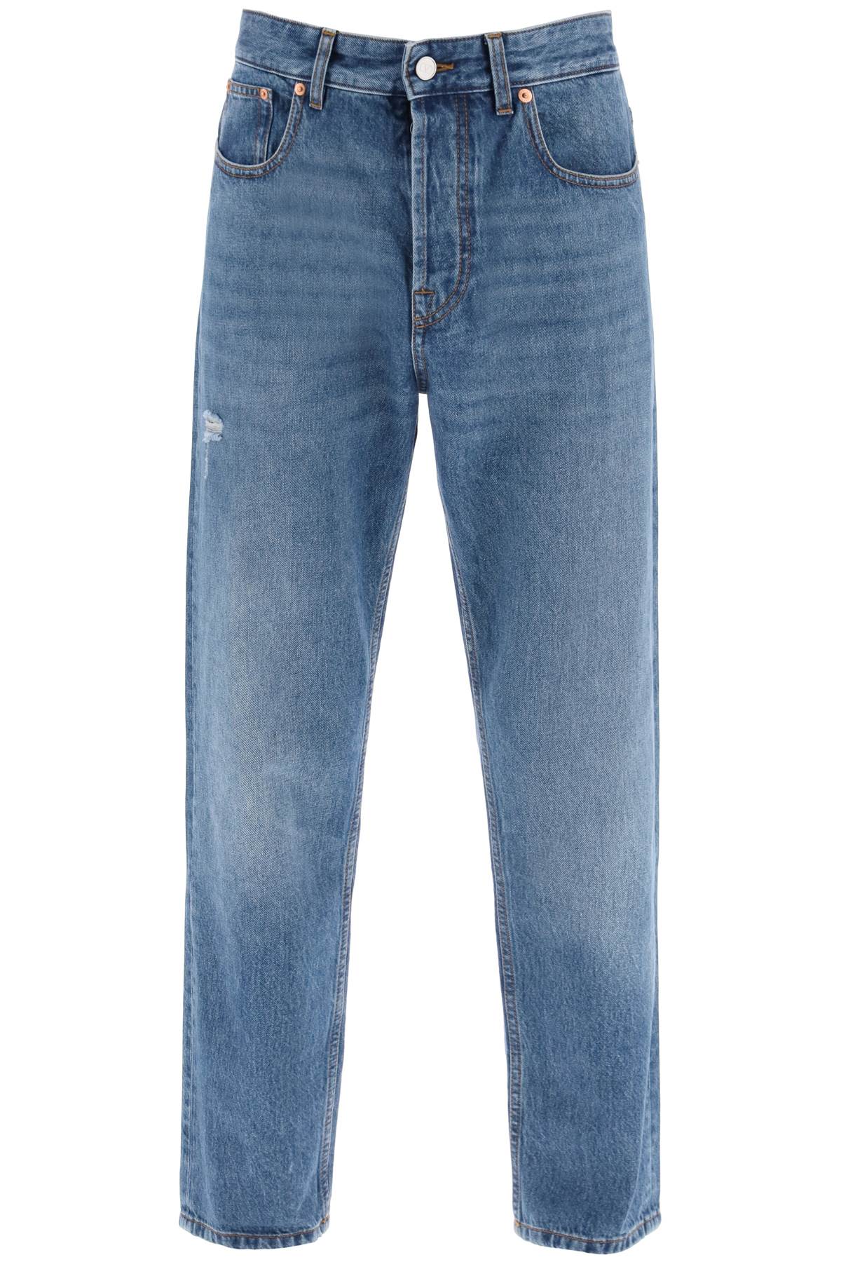 Valentino Garavani tapered-leg cotton jeans - Blue