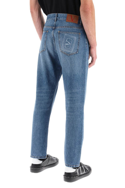 Valentino garavani tapered jeans with medium wash 3V3DE03D9EW MEDIUM BLUE DENIM