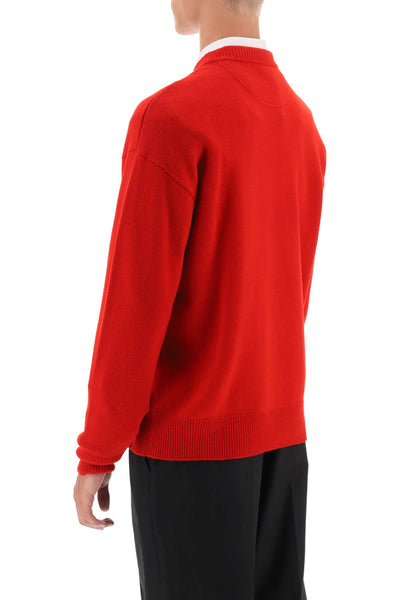 Valentino garavani crew-neck sweater with maison valentino embroidery 3V3KC26V9H3 ROSSO