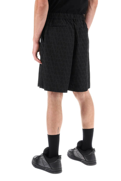 Valentino garavani shorts with toile iconographe motif 3V3RDA969G3 ST TOILE ICONOGRAPH NERO NERO