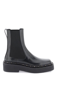 Valentino Garavani Black Rockstud M-Way Beatle Boots