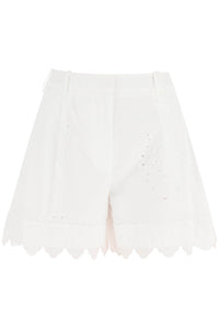 Simone rocha embroidered cotton shorts 4069T 1014 WHITE WHITE