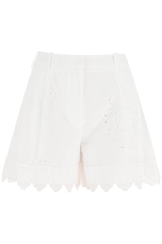 Simone rocha embroidered cotton shorts 4069T 1014 WHITE WHITE