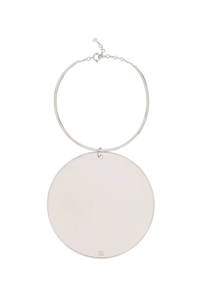 Courreges mirror charm necklace 423ACO006LA0001 SILVER