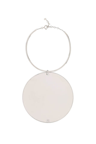 Courreges mirror charm necklace 423ACO006LA0001 SILVER