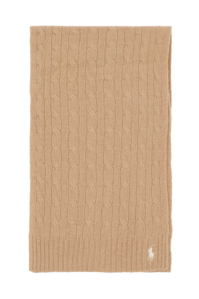 Polo ralph lauren wool and cashmere cable-knit scarf 455922987 CAMEL