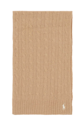 Polo ralph lauren wool and cashmere cable-knit scarf 455922987 CAMEL